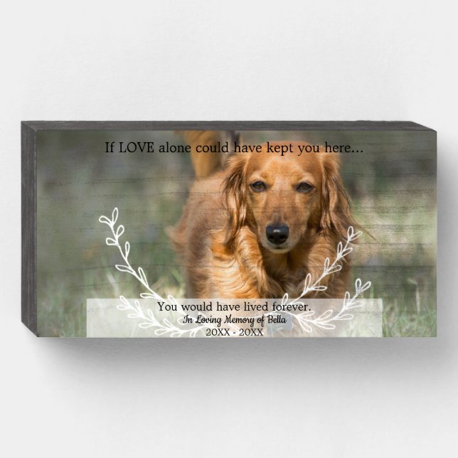 PERSONALIZED Pet Loss Memorial Bereavement Gift Wooden Box Sign (Front Horizontal)