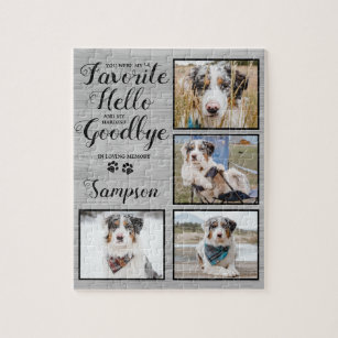Personalized Pet Loss Photo Collage Pet Memorial Jigsaw Puzzle