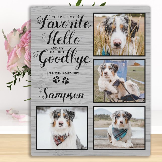 Personalized Pet Loss Photo Collage Pet Memorial Plaque (Creator Uploaded)