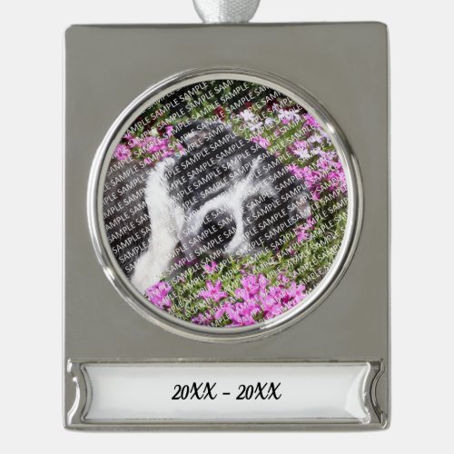 Personalized Pet Loss Photo Gift Template Silver Plated Banner Ornament
