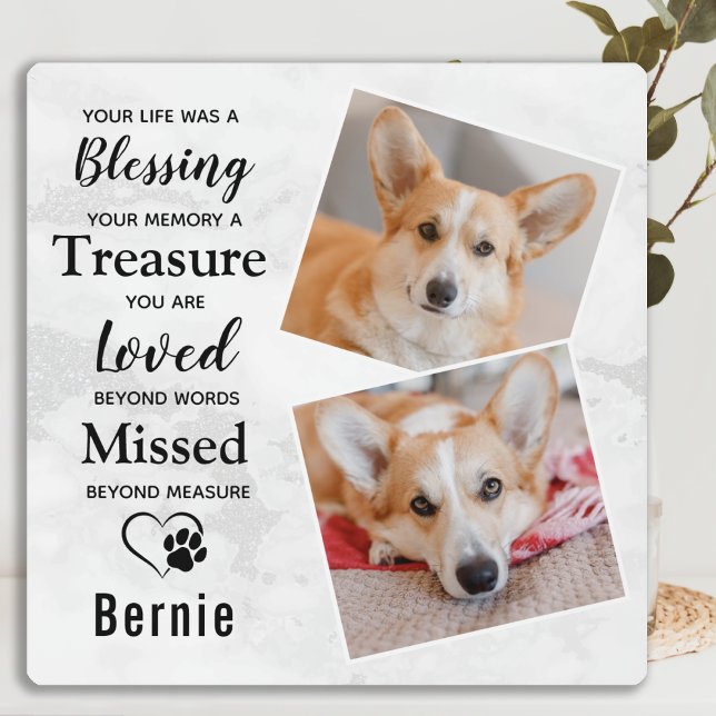 Personalized Pet Loss Photo Pet Memorial Plaque (Creator Uploaded)