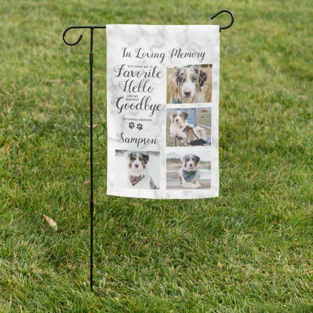 Personalized Pet Loss Sympathy Pet Memorial Photo Garden Flag (In SItu)