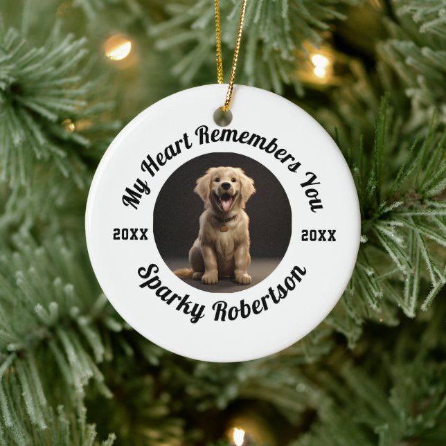 Personalized Pet Loss Tribute Artwork Ceramic Ornament (Tree)