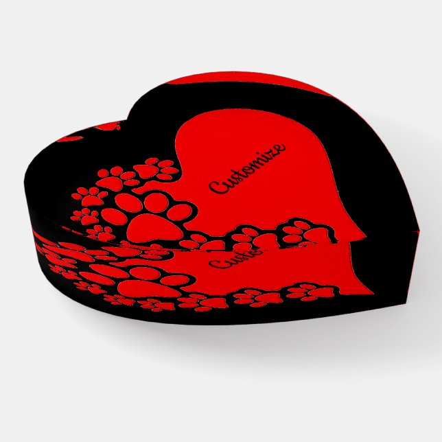 Personalized Pet Love Heart Paperweight (Angled)