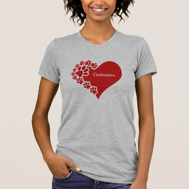 Personalized Pet Love Heart T-Shirt (Front)