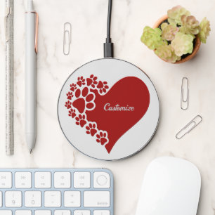 Personalized Pet Love Heart Wireless Charger
