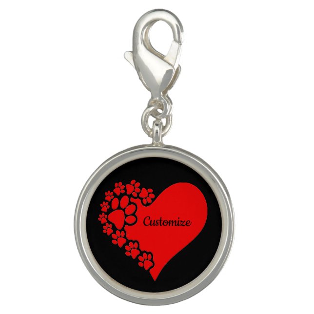 Personalized Pet Love Hearts Charm (Front)
