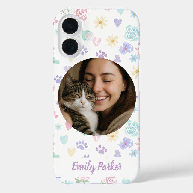 Personalized Pet Love & Pastel Whimsy  Case-Mate iPhone Case (Back)