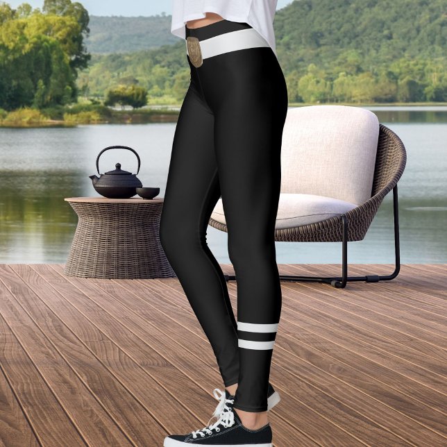 Personalized Pet Lover Black And Grey Script Text Leggings (Creator Uploaded)