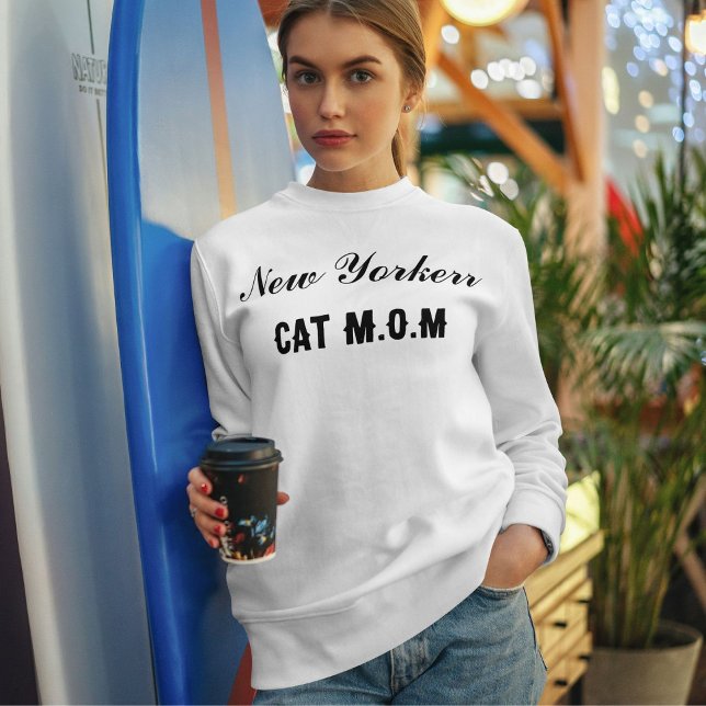 Personalized Pet Lover Cat Mom Script City Name Sweatshirt (Creator Uploaded)