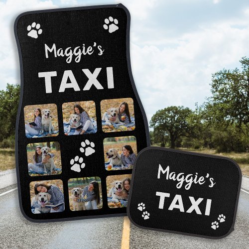 Personalized Pet Lover Dog Taxi Photo Collage Car Floor Mat