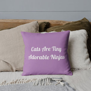 Personalized Pet Lover Funny Cat Quote On Lavender Throw Pillow