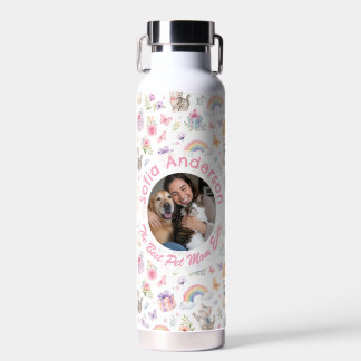 Personalized Pet Lover Photo and Name Water Bottle
