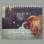Personalized Pet Lovers 2024 Photo Calendar<br><div class="desc">Add your own special touch to this cute custom year calendar by replacing the twelve pet photos with your favorites! This two page photo calendar template includes all twelve of your favorite photos on the back for easy reference; all are framed in white over a black background. Easily personalize the...</div>