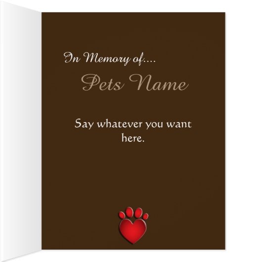 Personalized Pet Memorial (Inside (Right))
