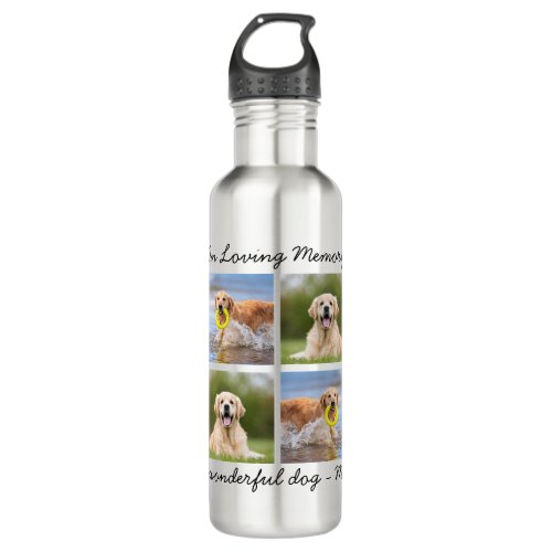 Personalized Pet Memorial 8 Photo In Loving Memory Stainless Steel Water Bottle