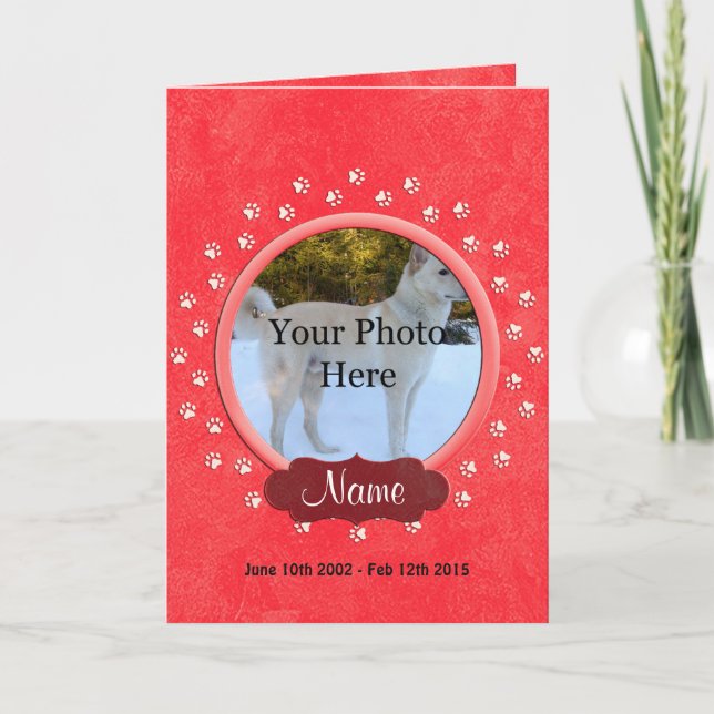 Personalized Pet Memorial Announcement (Front)
