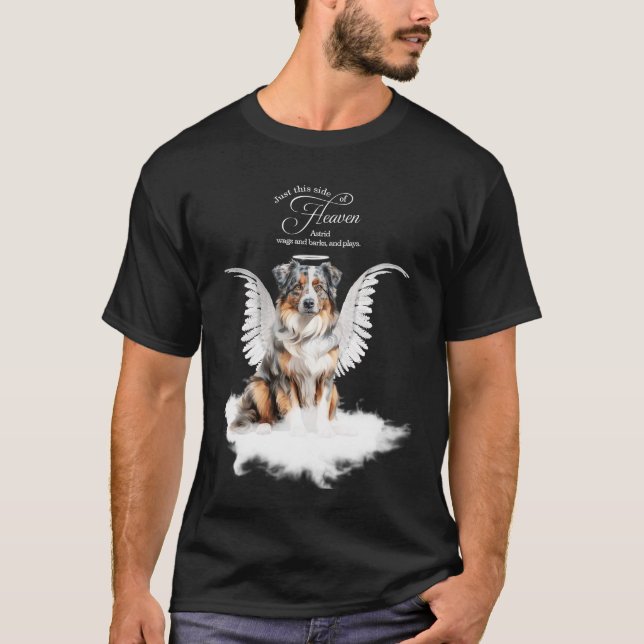 Personalized Pet Memorial Australian Shepherd Dog T-Shirt (Front)