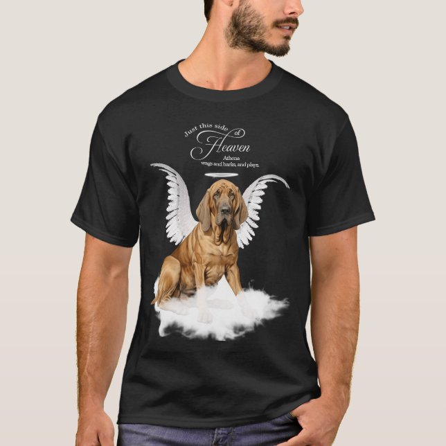 Personalized Pet Memorial Bloodhound Dog T-Shirt (Front)