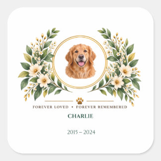 Personalized Pet Memorial Candle, Custom Pet Photo Square Sticker