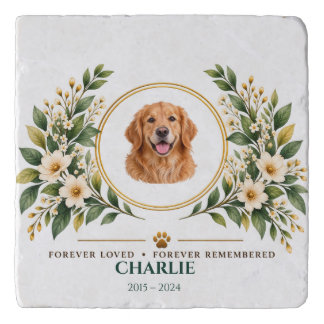 Personalized Pet Memorial Candle, Custom Pet Photo Trivet