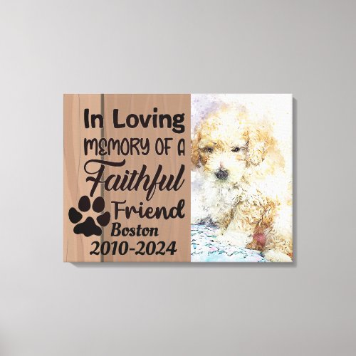 Personalized pet memorial canvas print