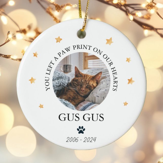 Personalized Pet Memorial Christmas Photo Ceramic Ornament (Creator Uploaded)