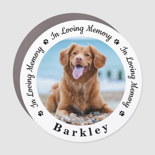 Personalized Pet Memorial Custom Dog Photo  Car Magnet (Front)