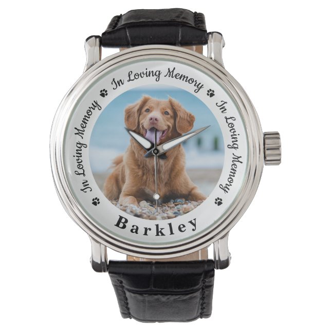 Personalized Pet Memorial Custom Dog Photo Watch (Front)