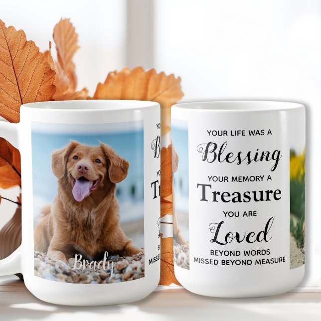 Personalized Pet Memorial Dog Loss Keepsake Photo Coffee Mug
