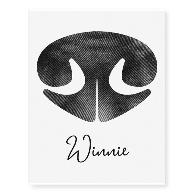 Personalized Pet Memorial Dog Nose Stamp Temporary Tattoos (Front)