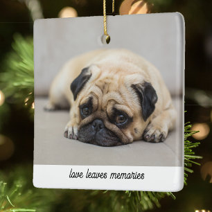 Personalized Pet Memorial Gift Dog Photo Cat Lover Ceramic Ornament