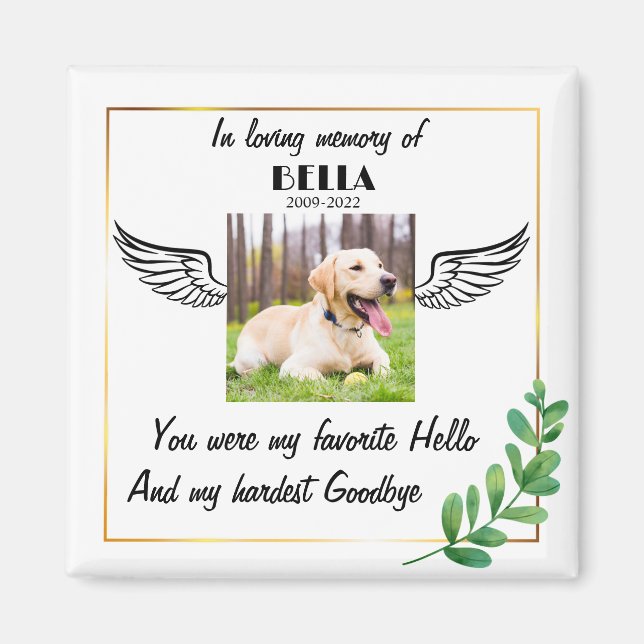 Personalized Pet Memorial Gift Loss of dog custom Magnet (Front)