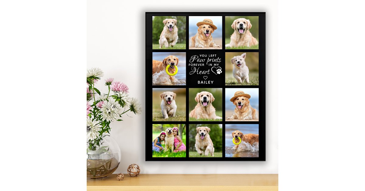 Personalized Pet Memorial Gift Pet Loss Keepsake Faux Canvas Print | Zazzle