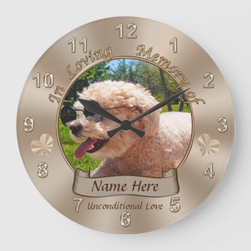 Personalized Pet Memorial Gifts Name Photo Clock
