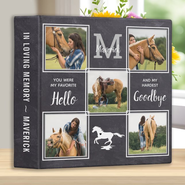 Personalized Pet Memorial Horse Photo Album 3 Ring Binder (Creator Uploaded)