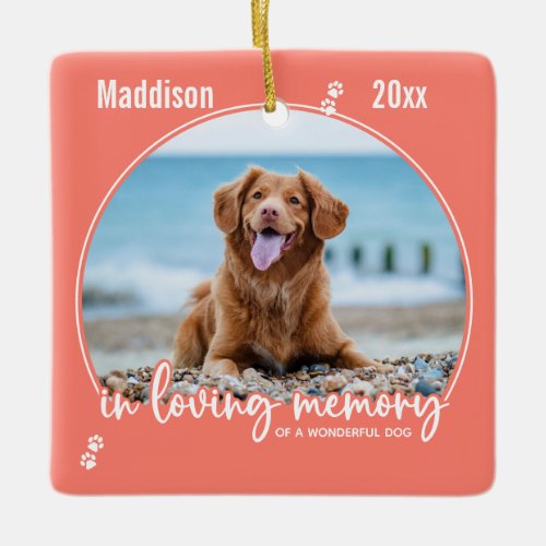 Personalized Pet Memorial In Loving Memory Ceramic Ornament