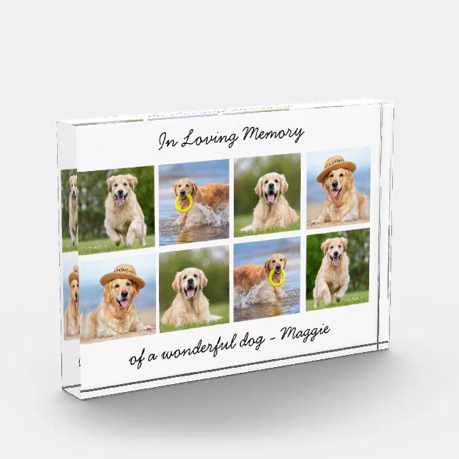 Personalized Pet Memorial In Loving Memory Photo Block | Zazzle