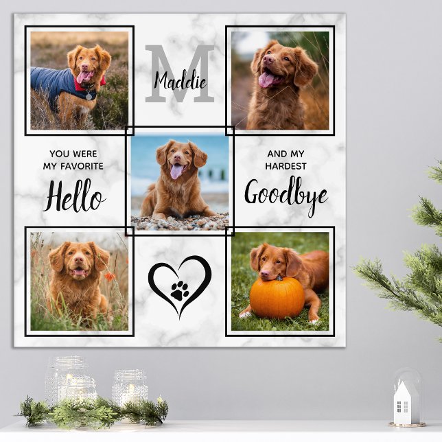 Personalized Pet Memorial Keepsake 5 Photo Collage Acrylic Print (Creator Uploaded)