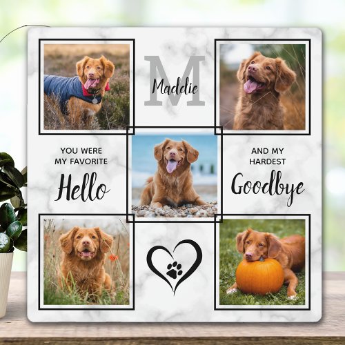 Personalized Pet Memorial Keepsake 5 Photo Collage Plaque