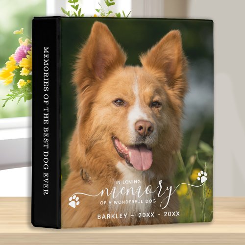 Personalized Pet Memorial Keepsake Dog Photo Album Mini Binder