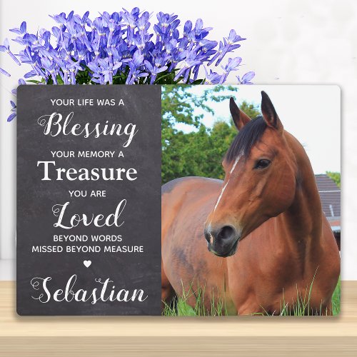 Personalized Pet Memorial Keepsake Horse Photo Plaque