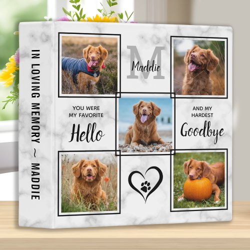 Personalized Pet Memorial Keepsake Photo Album 3 Ring Binder