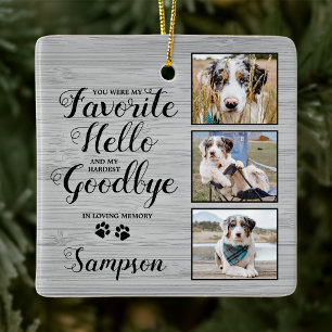 Personalized Pet Memorial Keepsake Photo Ceramic Ornament