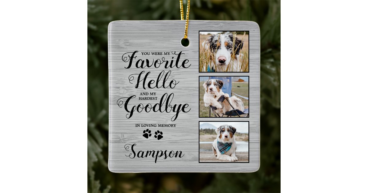 Personalized Pet Memorial Keepsake Photo Ceramic Ornament | Zazzle