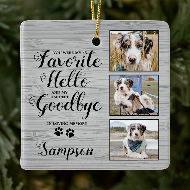 Personalized Pet Memorial Keepsake Photo Ceramic Ornament (Creator Uploaded)