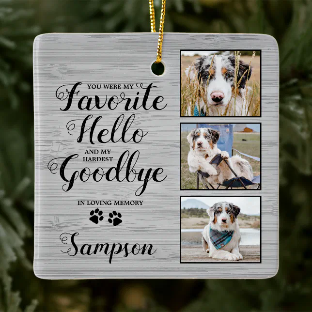 Personalized Pet Memorial Keepsake Photo Ceramic Ornament | Zazzle