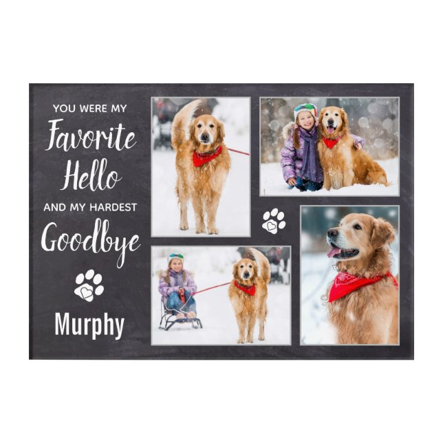 Personalized Pet Memorial Keepsake Photo Collage Acrylic Print (Front)