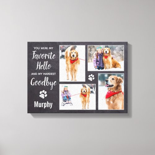 Personalized Pet Memorial Keepsake Photo Collage Canvas Print