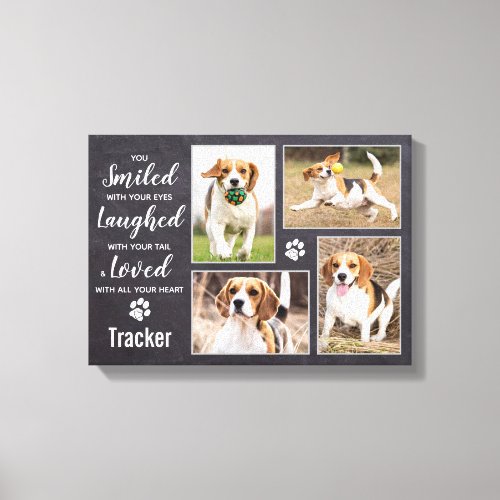 Personalized Pet Memorial Keepsake Photo Collage Canvas Print